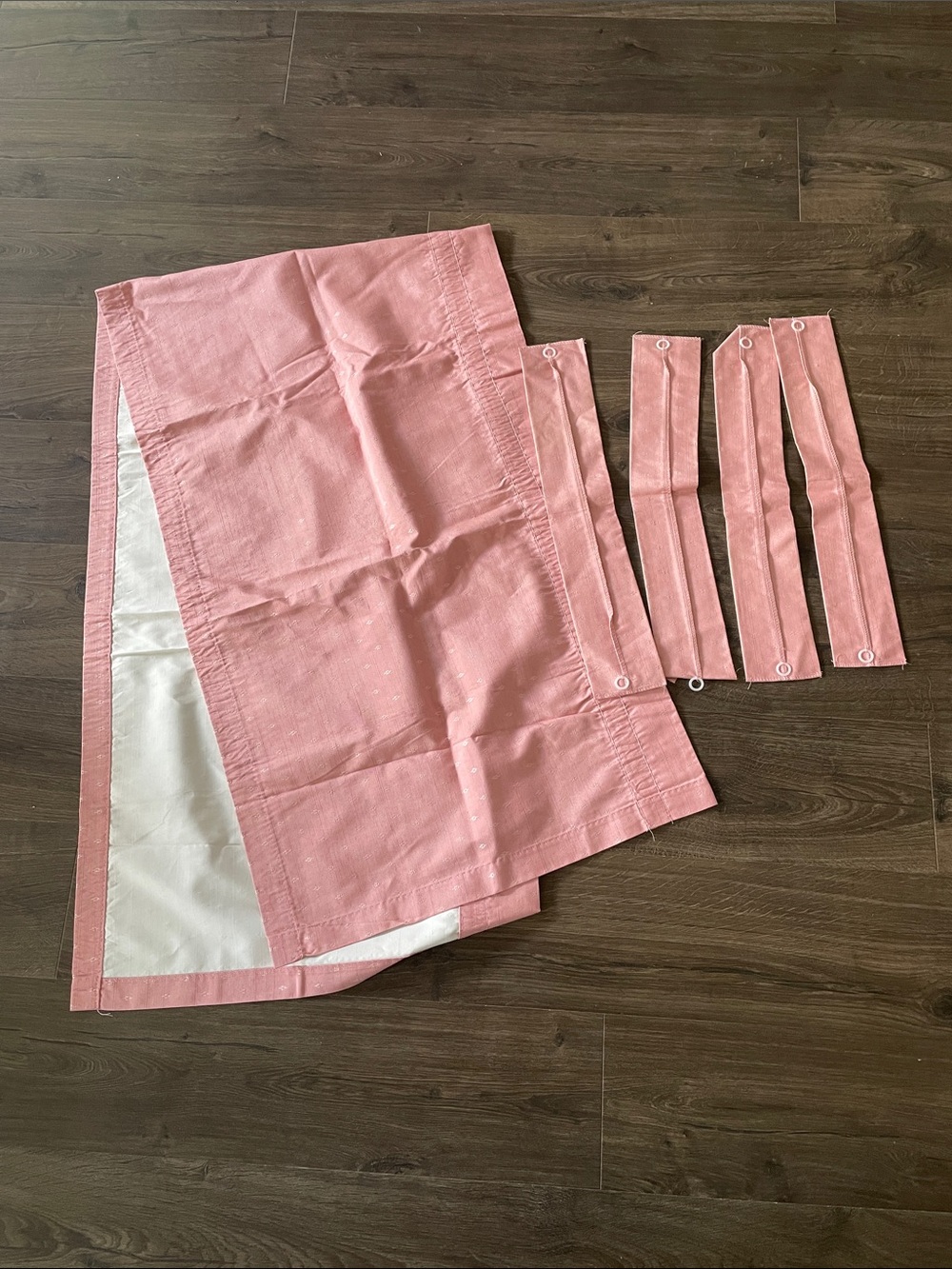 Vintage Light Pink Fabric with Tie Panels